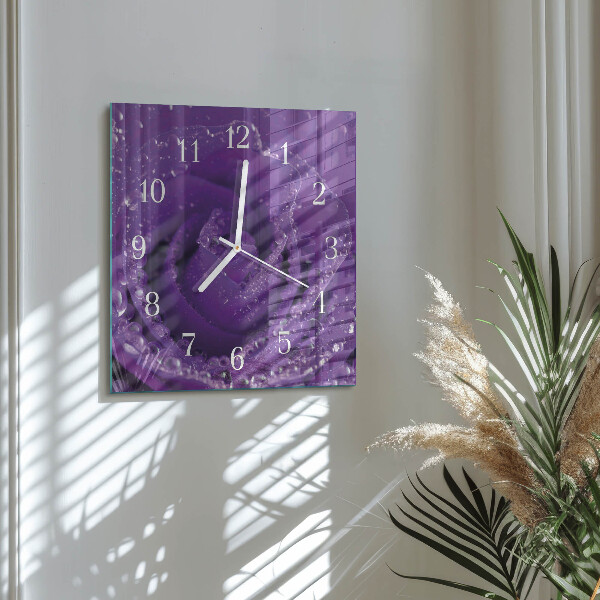 Square wall clock Rose