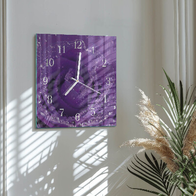 Square wall clock Rose