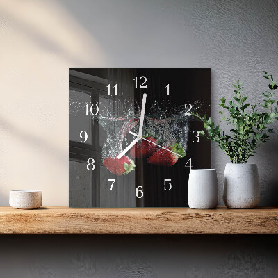 Square wall clock Strawberries
