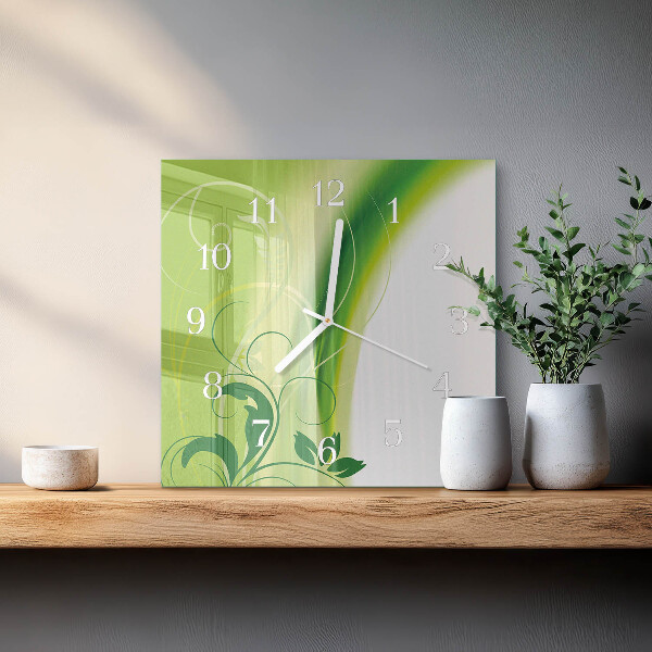 Square wall clock Flower Pattern