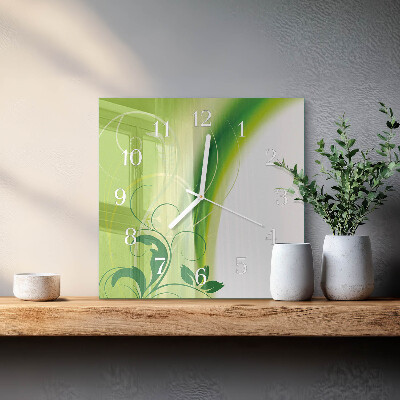 Square wall clock Flower Pattern