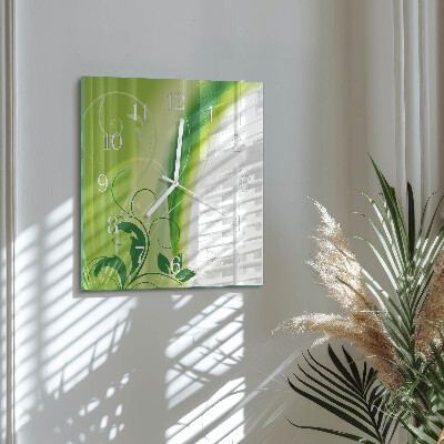 Square wall clock Flower Pattern