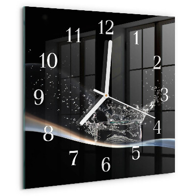 Square wall clock Water
