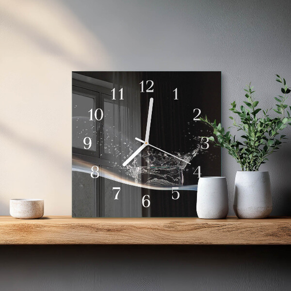 Square wall clock Water
