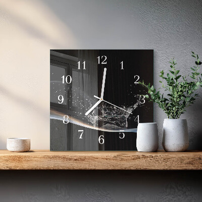Square wall clock Water