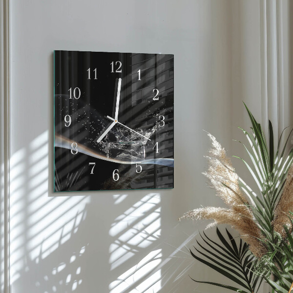 Square wall clock Water
