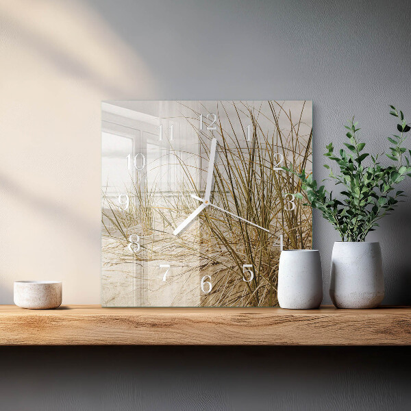 Square wall clock Beach Grass