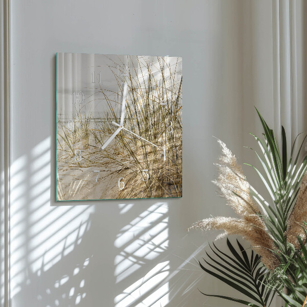 Square wall clock Beach Grass