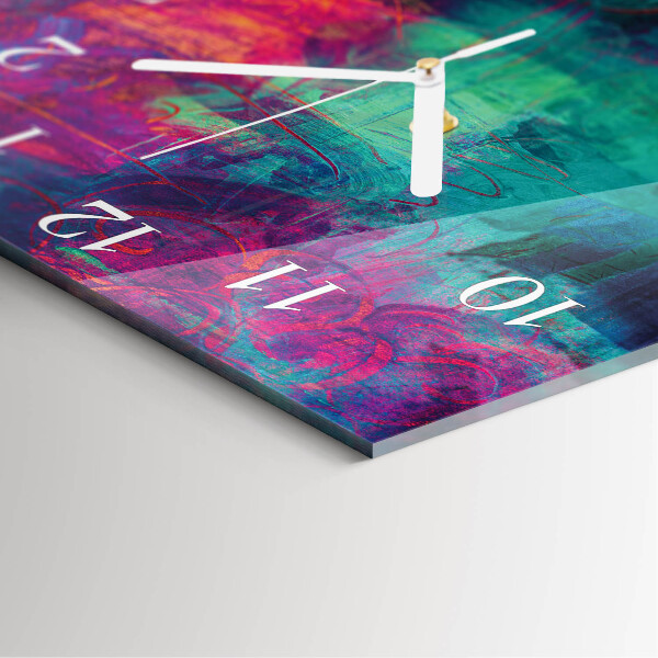 Square wall clock Colorful Painting