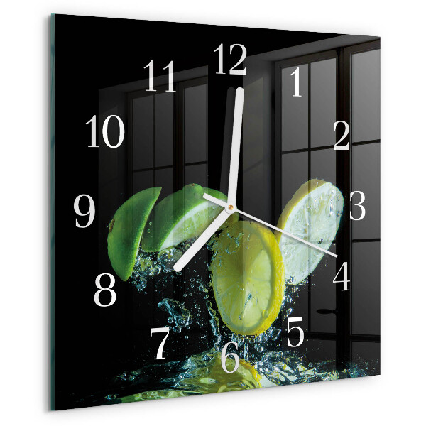 Square wall clock Lemon and Lime