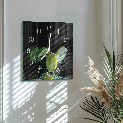 Square wall clock Lemon and Lime