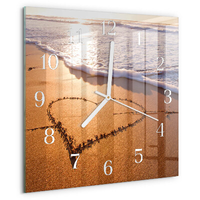 Square wall clock Heart of the Beach