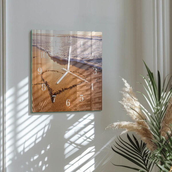 Square wall clock Heart of the Beach