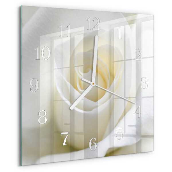 Square wall clock White Rose