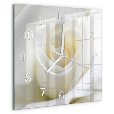 Square wall clock White Rose
