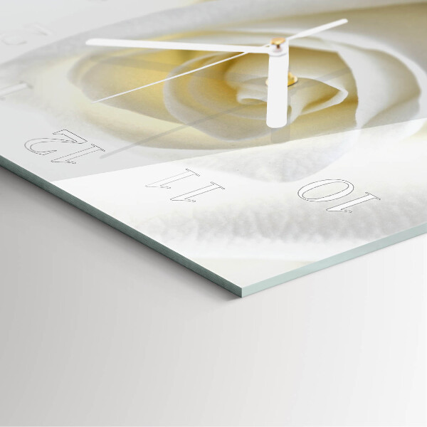 Square wall clock White Rose