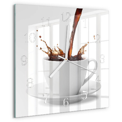 Square wall clock Cup of Coffee