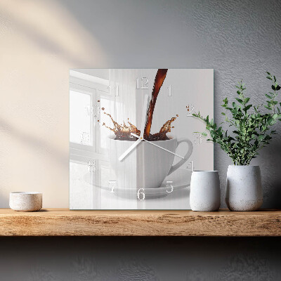 Square wall clock Cup of Coffee