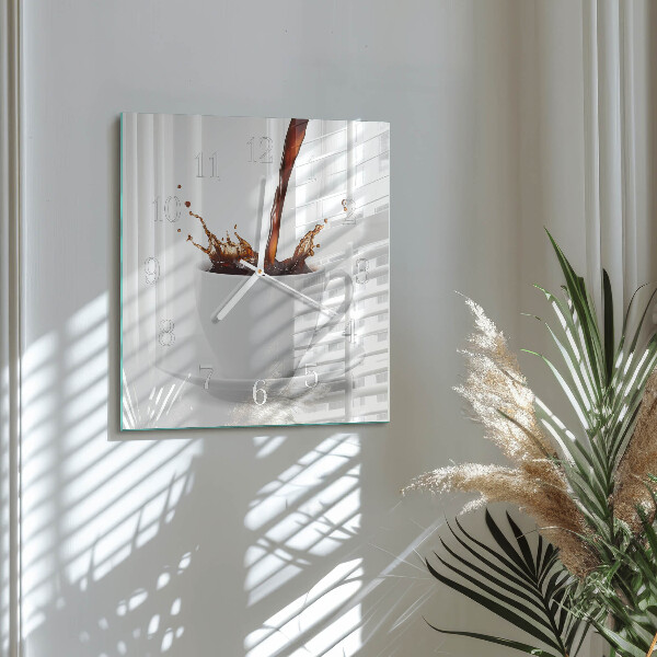 Square wall clock Cup of Coffee