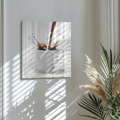 Square wall clock Cup of Coffee