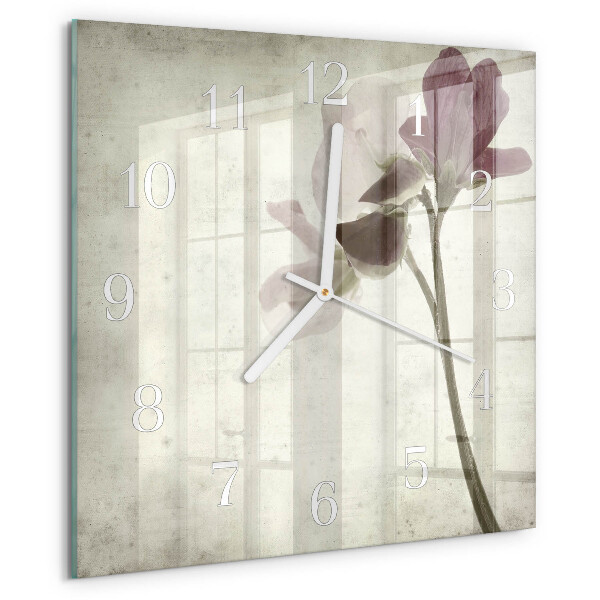 Square wall clock Vintage Flower