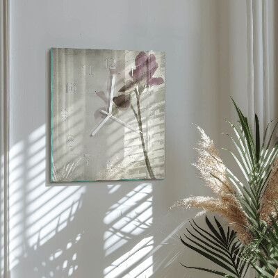 Square wall clock Vintage Flower
