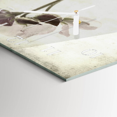 Square wall clock Vintage Flower