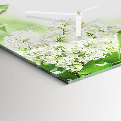 Square wall clock Leaves