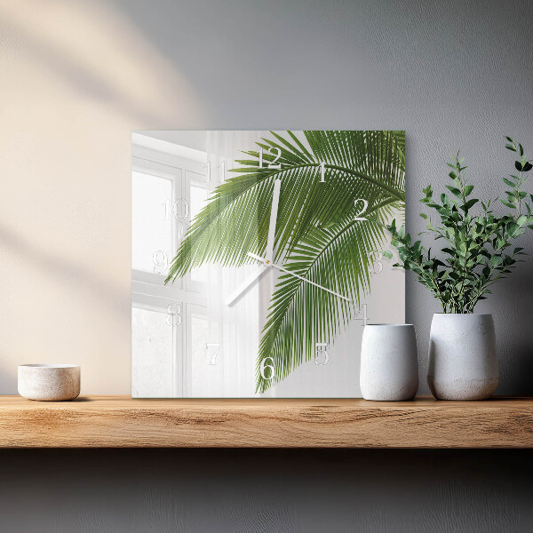 Square wall clock Palm Leaves