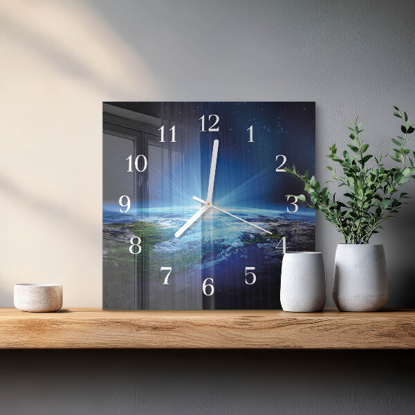 Square wall clock Earth's Universe