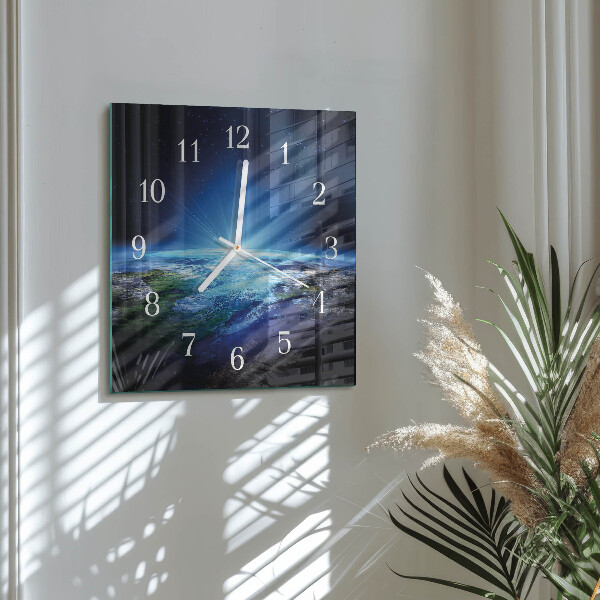 Square wall clock Earth's Universe