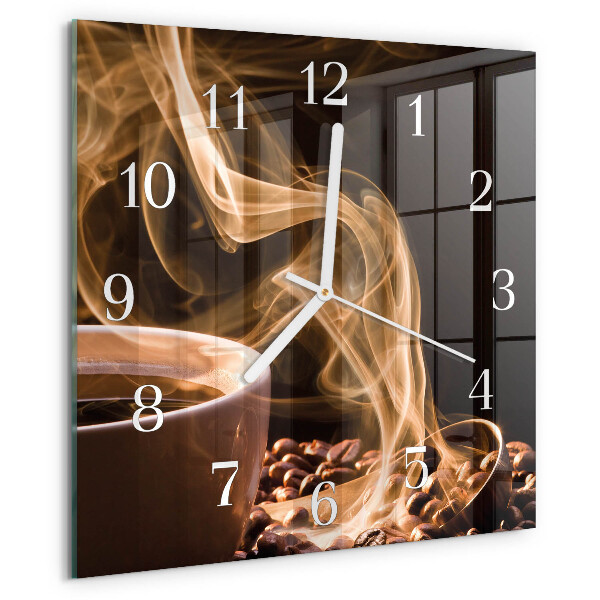Square wall clock Cup of Coffee