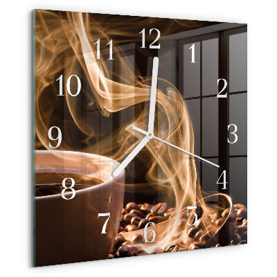 Square wall clock Cup of Coffee
