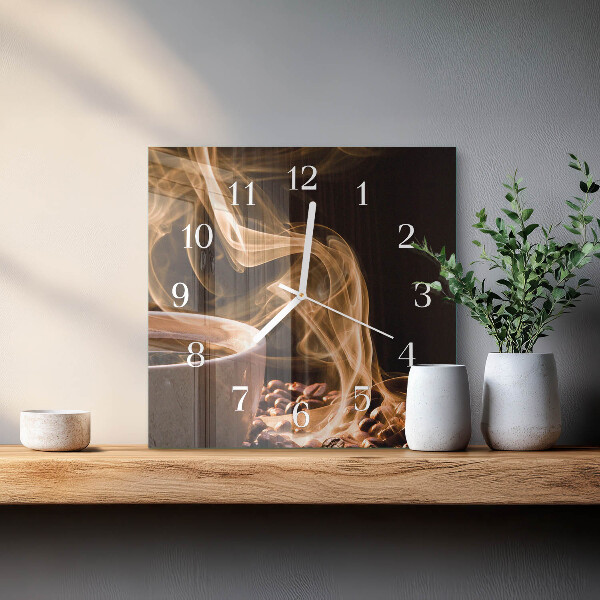Square wall clock Cup of Coffee
