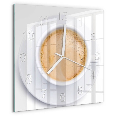 Square wall clock Cup of Coffee