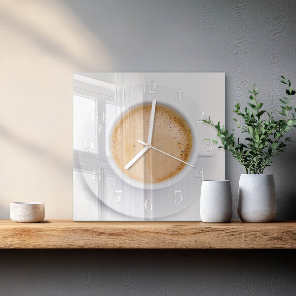 Square wall clock Cup of Coffee