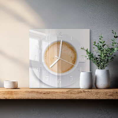 Square wall clock Cup of Coffee