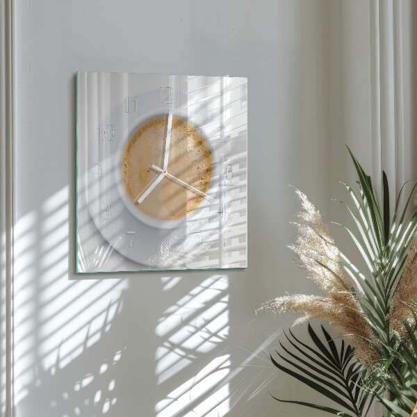 Square wall clock Cup of Coffee