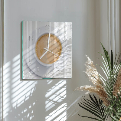 Square wall clock Cup of Coffee