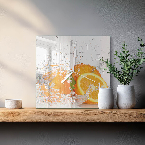 Square wall clock Oranges