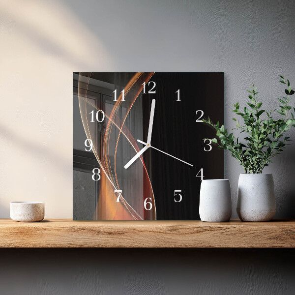 Square wall clock Abstract Lines