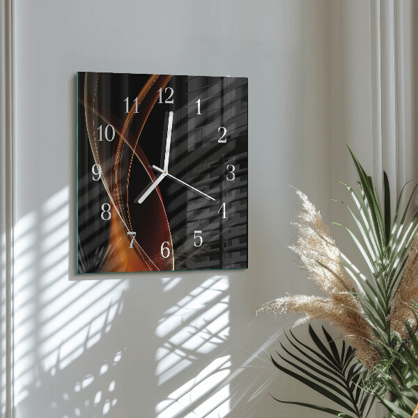 Square wall clock Abstract Lines