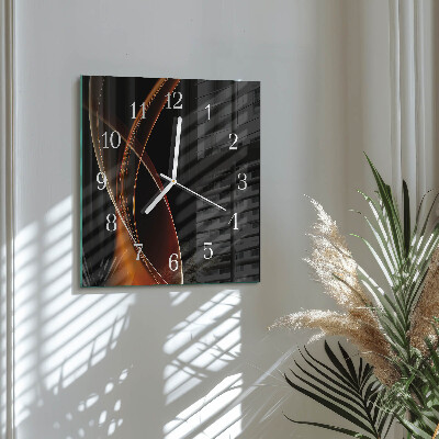 Square wall clock Abstract Lines