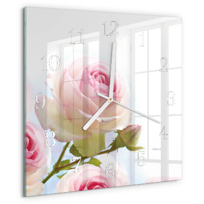 Square wall clock Rose