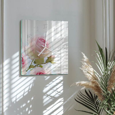 Square wall clock Rose