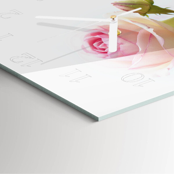 Square wall clock Rose
