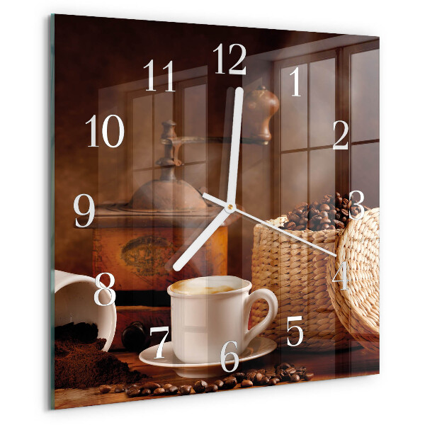 Square wall clock Cup of Coffee