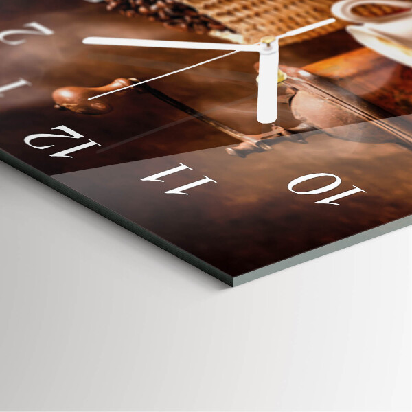 Square wall clock Cup of Coffee