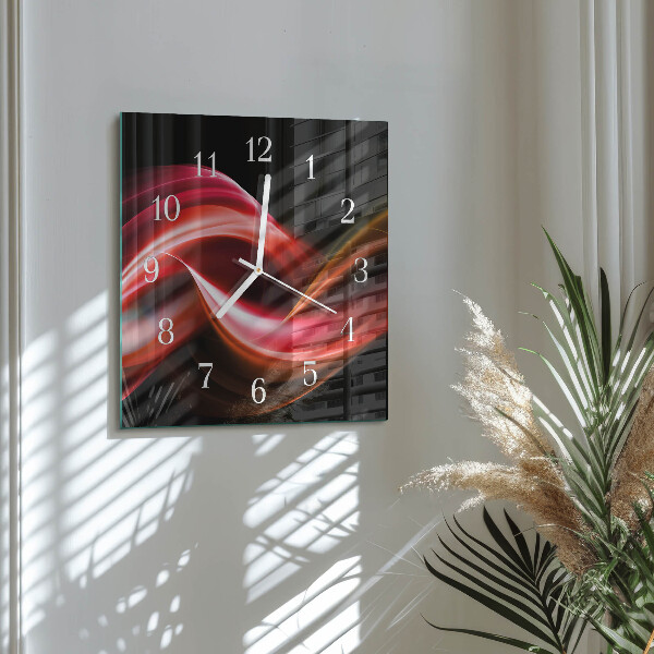 Square wall clock Abstract Lines