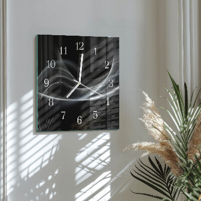 Square wall clock Abstract Lines